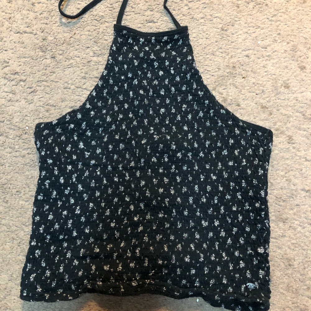 Ruched floral halter top